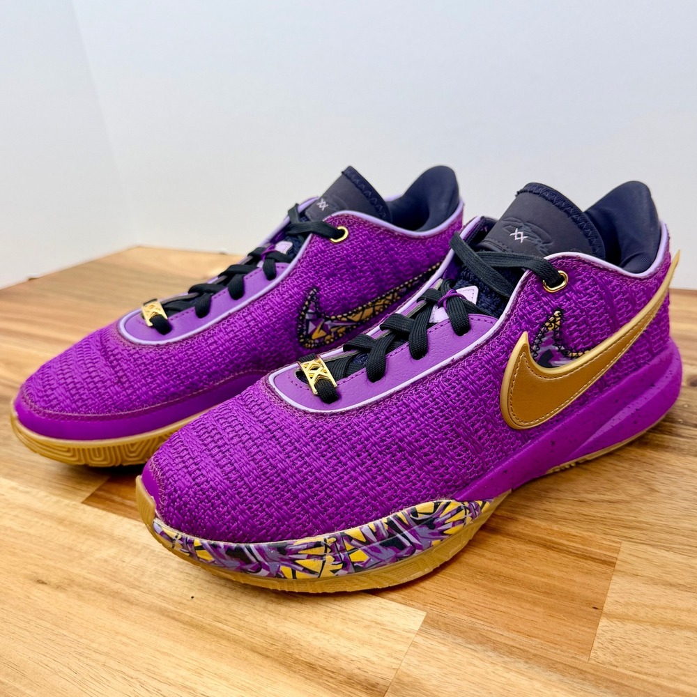 Nike LeBron Witness 5 SE Kids Purple Gold Basketball Shoes Size 7Y FD0207 500